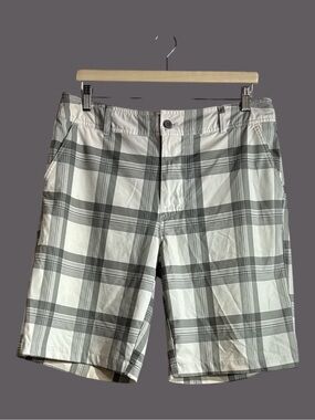 Mossimo Supply Co Men's White Gray Plaid Hybrid Stretch Swim Shorts Size Large